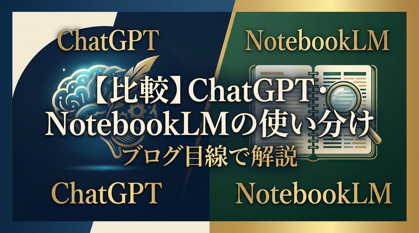 【比較】ChatGPT・NotebookLMの使い分けをブログ目線で解説