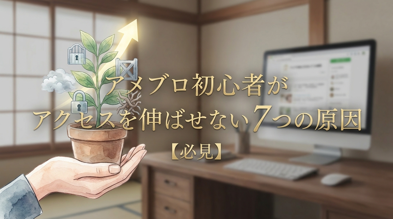 【必見】アメブロ初心者がアクセスを伸ばせない7つの原因とは