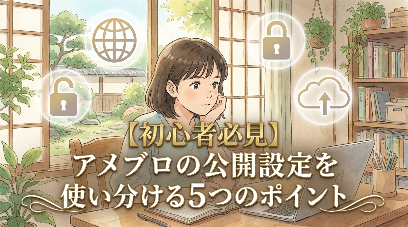 【初心者必見】アメブロの公開設定を使い分ける5つのポイント