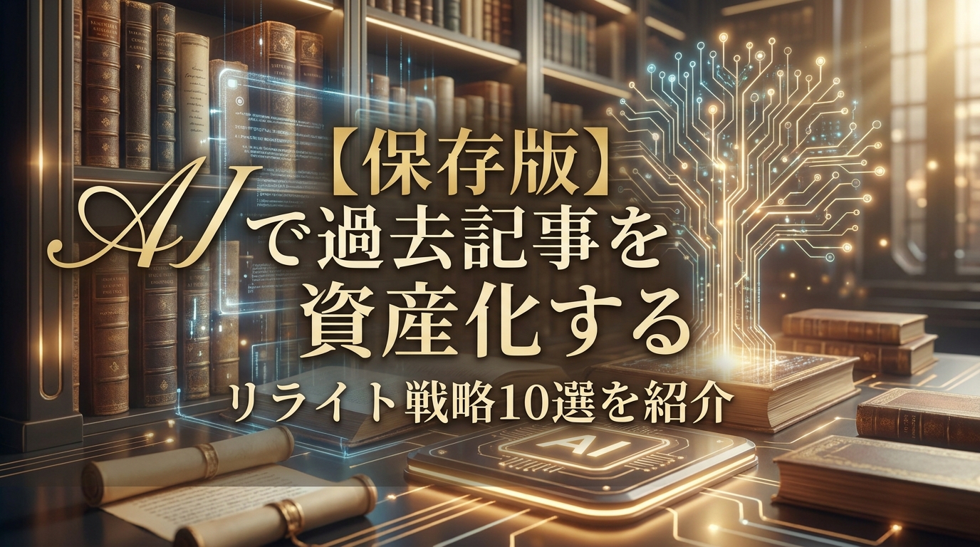 【保存版】AIで過去記事を資産化するリライト戦略10選を紹介