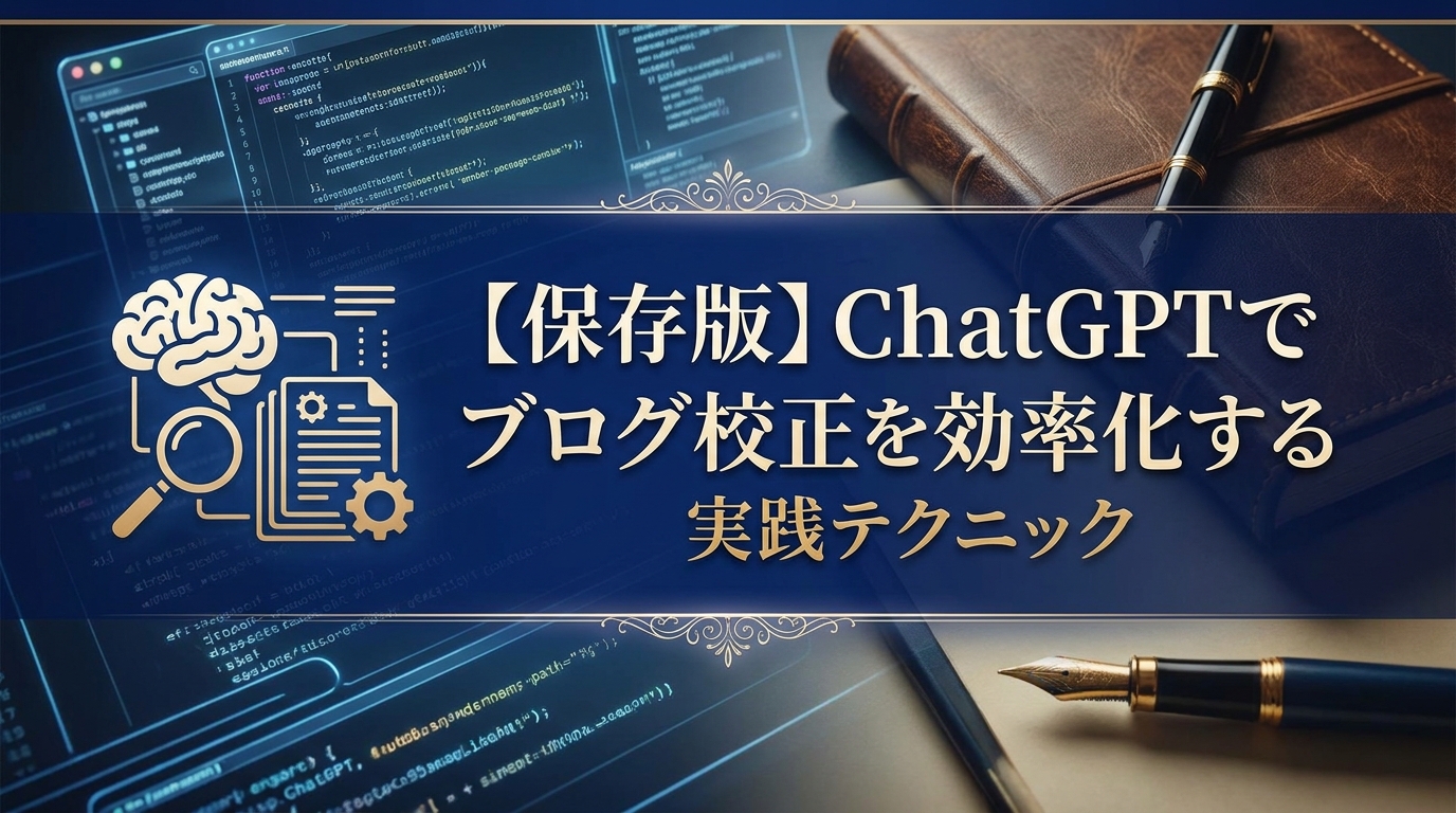 【保存版】ChatGPTでブログ校正を効率化する実践テクニック