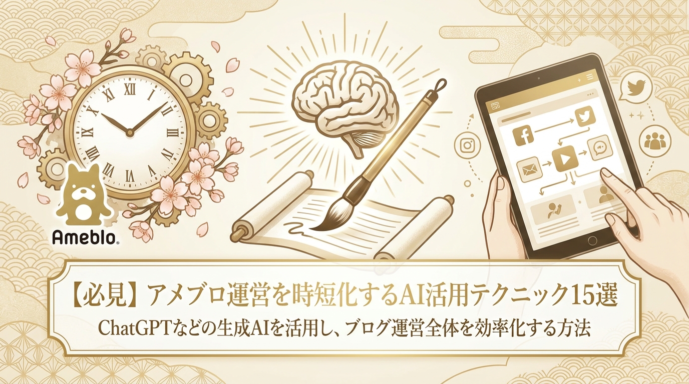 【必見】アメブロ運営を時短化するAI活用テクニック15選