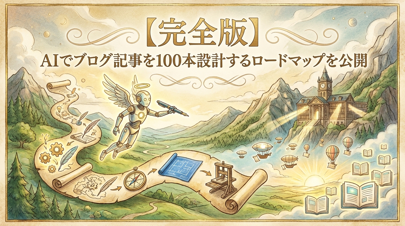 【完全版】AIでブログ記事を100本設計するロードマップを公開