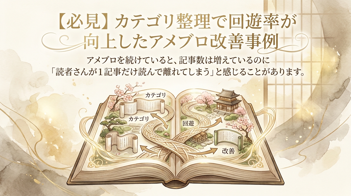 【必見】カテゴリ整理で回遊率が向上したアメブロ改善事例