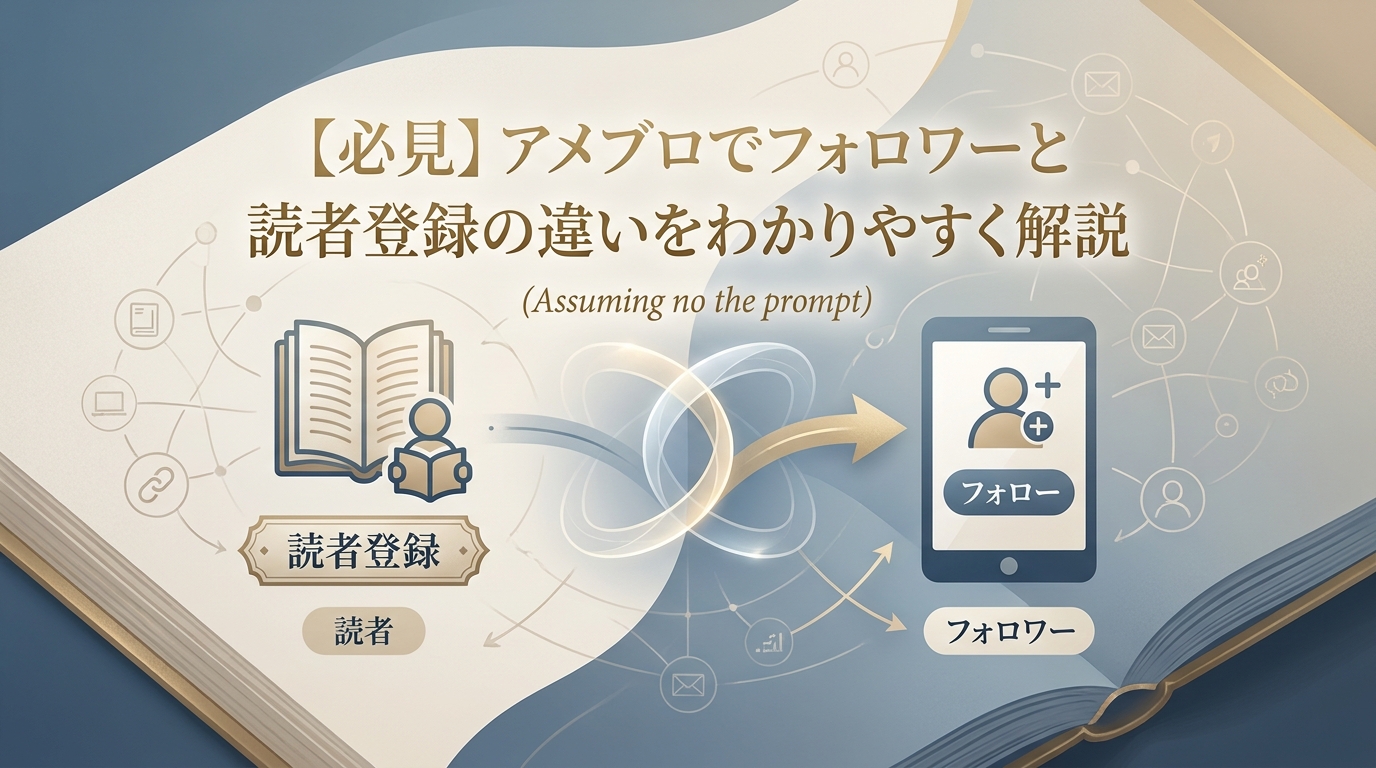 【必見】アメブロでフォロワーと読者登録の違いをわかりやすく解説