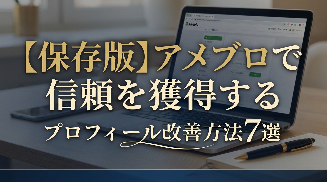 【保存版】アメブロで信頼を獲得するプロフィール改善方法7選
