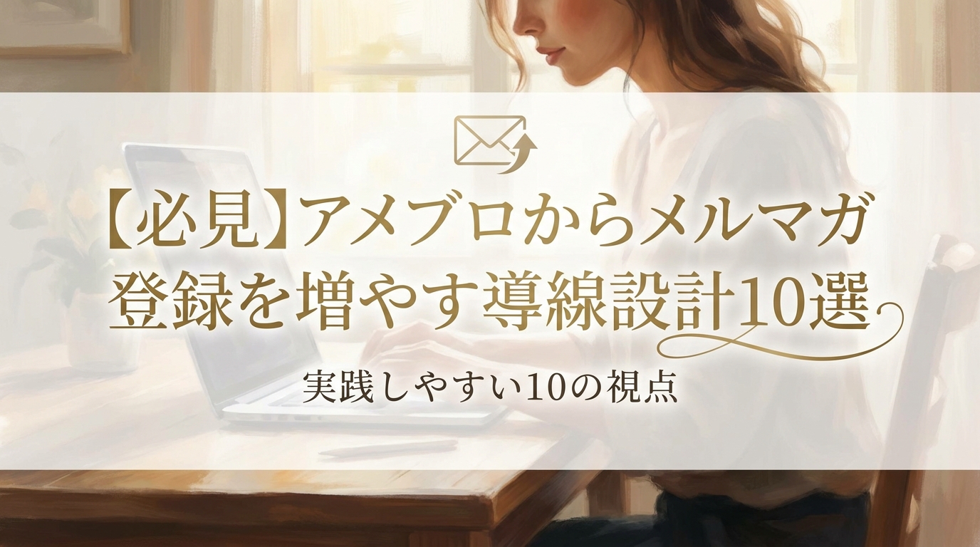 【必見】アメブロからメルマガ登録を増やす導線設計10選