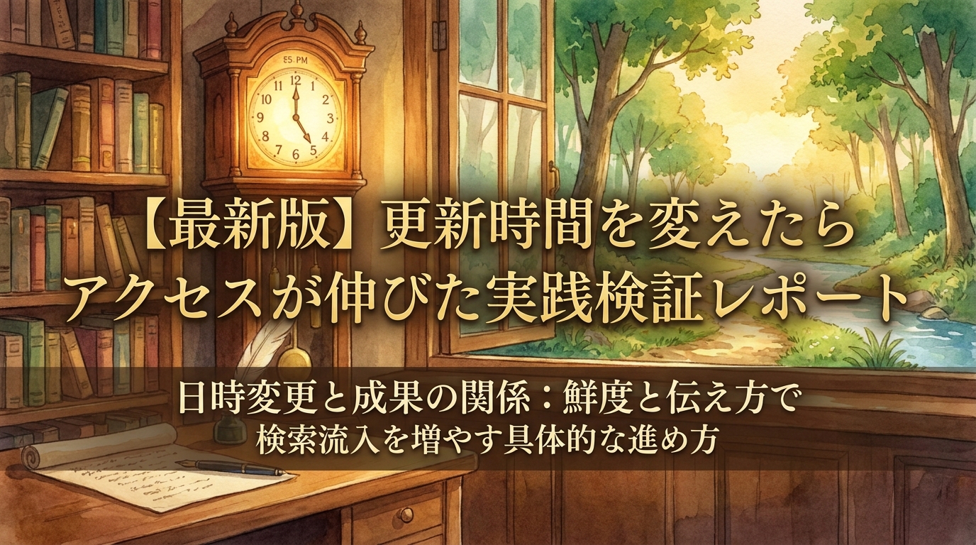 【最新版】更新時間を変えたらアクセスが伸びた実践検証レポート