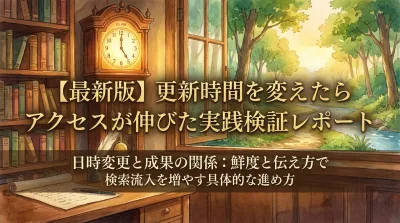 【最新版】更新時間を変えたらアクセスが伸びた実践検証レポート