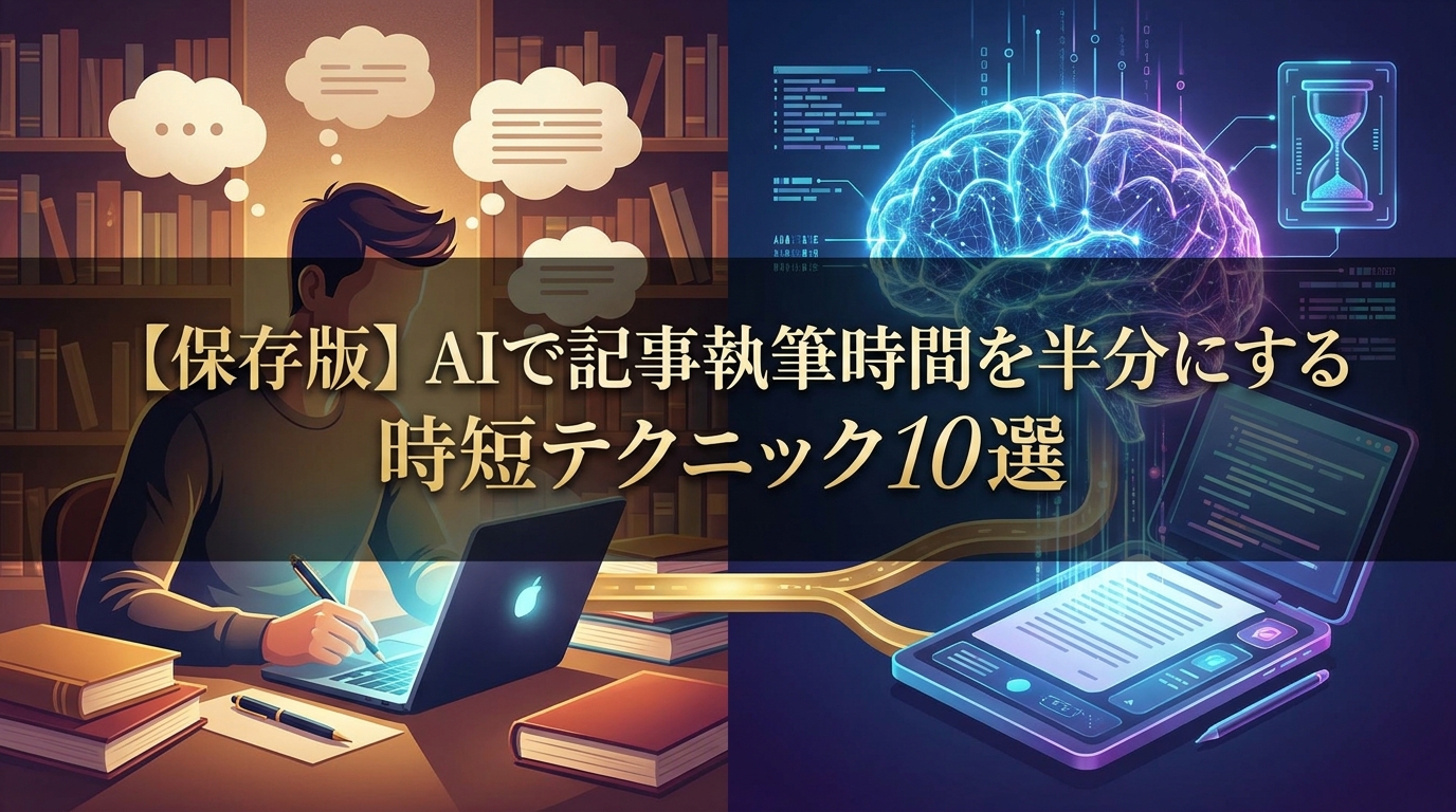 【保存版】AIで記事執筆時間を半分にする時短テクニック10選