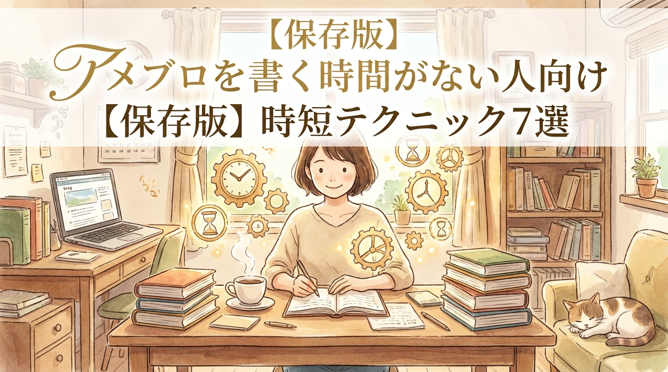 【保存版】アメブロを書く時間がない人向け時短テクニック7選