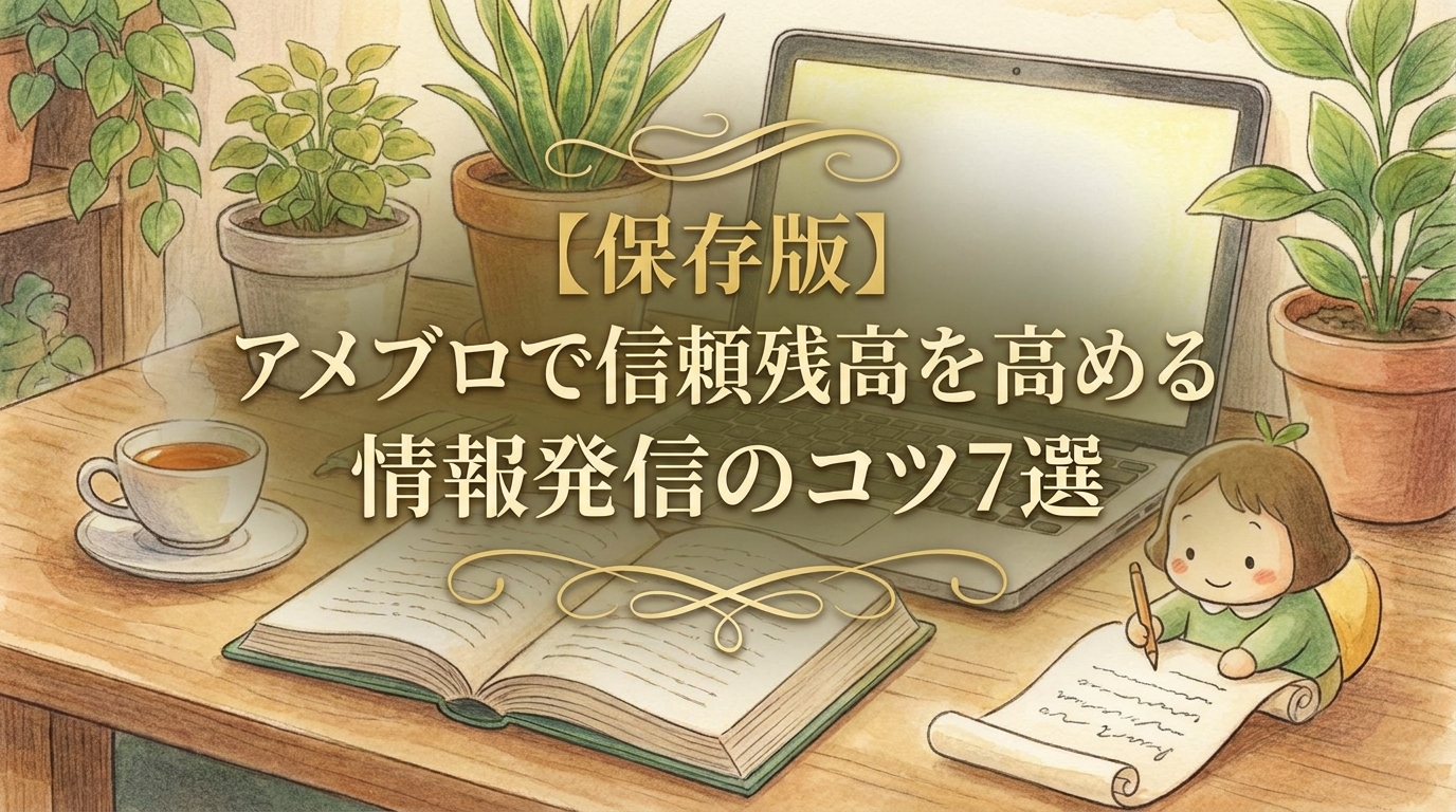 【保存版】アメブロで信頼残高を高める情報発信のコツ7選