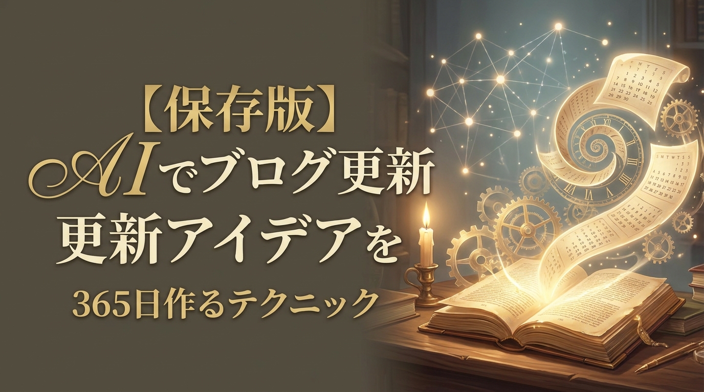 【保存版】AIでブログ更新アイデアを365日作るテクニック