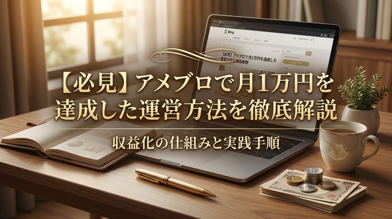 【必見】アメブロで月1万円を達成した運営方法を徹底解説