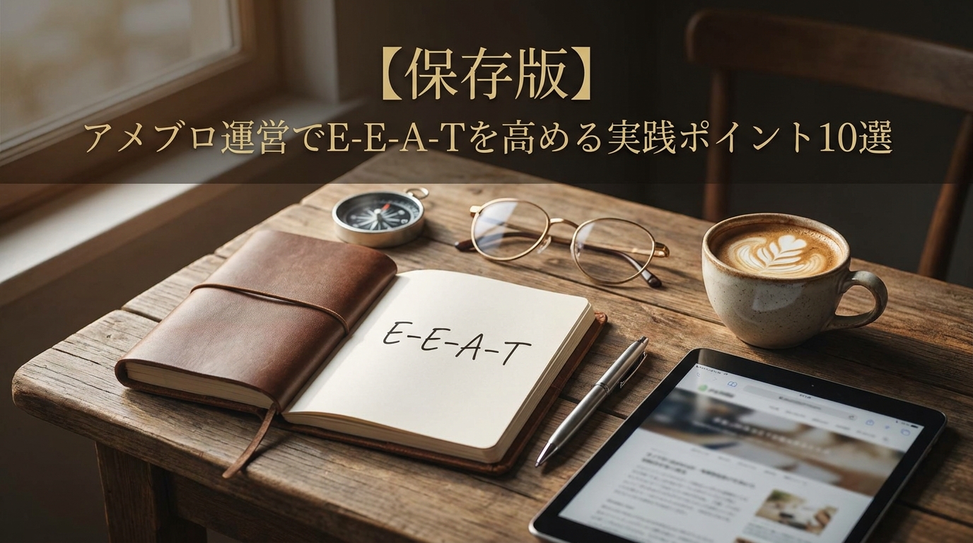 【保存版】アメブロ運営でE-E-A-Tを高める実践ポイント10選