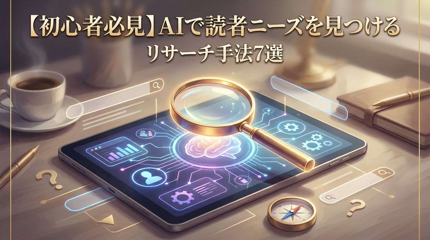 【初心者必見】AIで読者ニーズを見つけるリサーチ手法7選