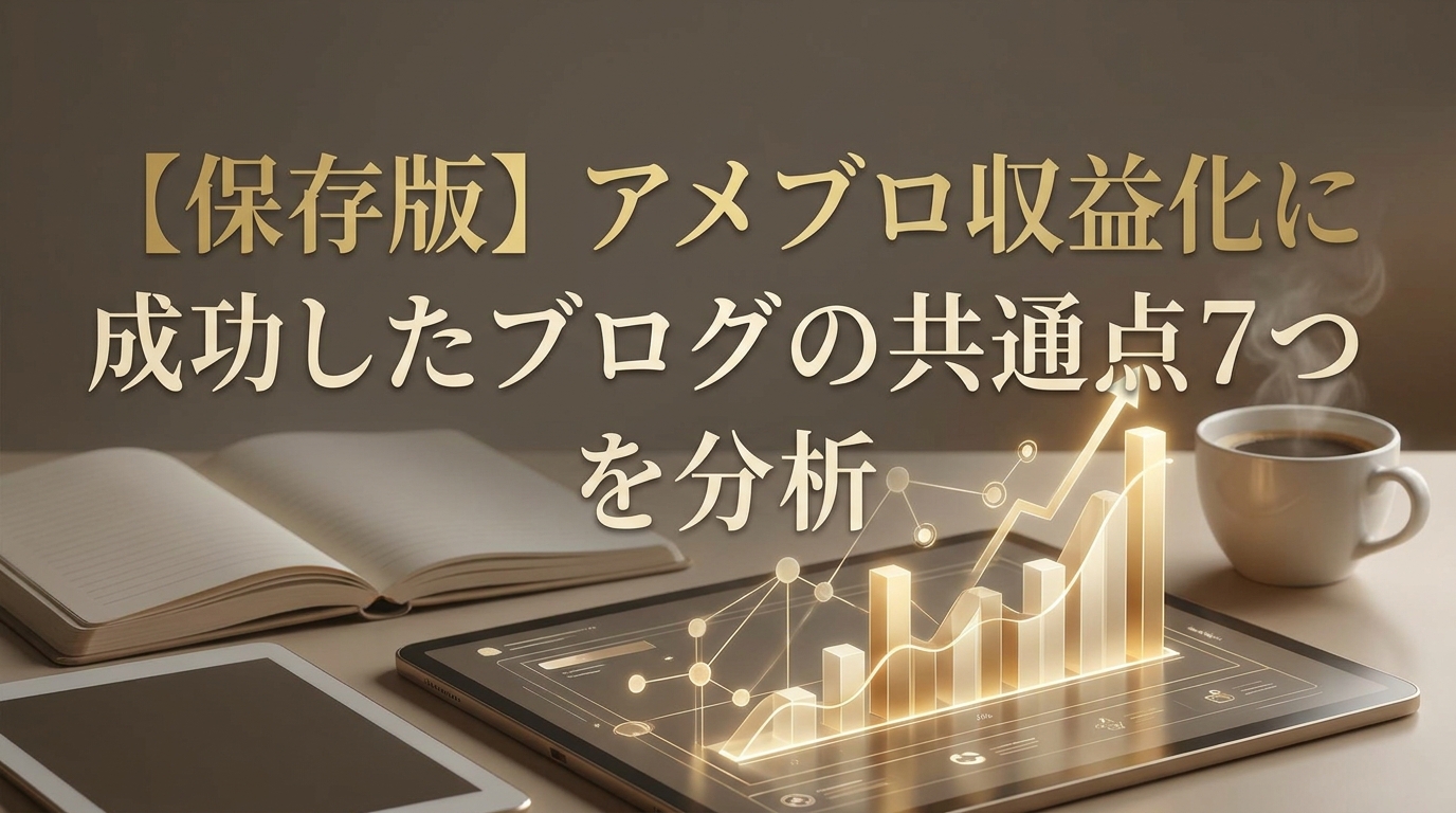 【保存版】アメブロ収益化に成功したブログの共通点7つを分析